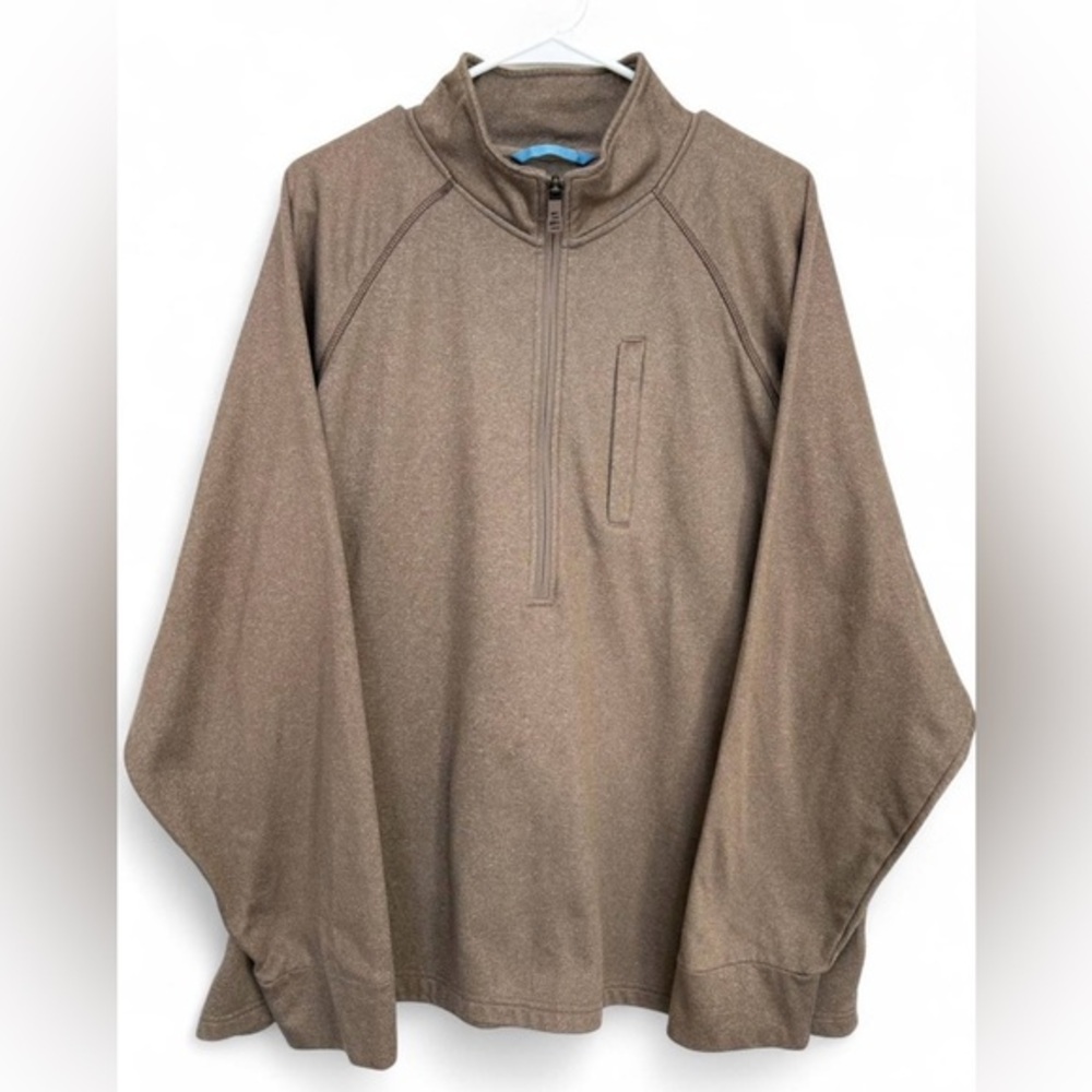 Men's Wrangler Cool Vantage Tan Half Zip Fleece Pullover XXL Performance Wicking